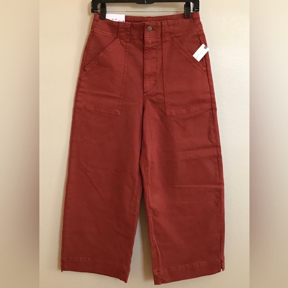 Joe’s Jeans x Anthropologie Chloe High Rise Wide Leg Pants Burnt Henna NWT Sz 26 - Picture 5 of 16